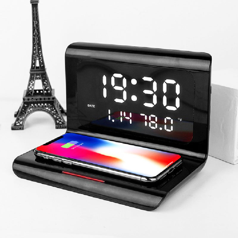 Wireless Charger Alarm Clock Creative Perpetual Calendar Temperature and Humidity Wireless Charge 10W Fast Charge